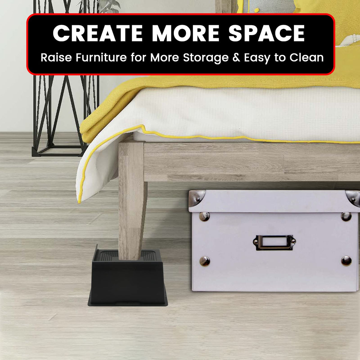 MYMULIKE bed risers durable ABS with reinforced ribs provide strong load support