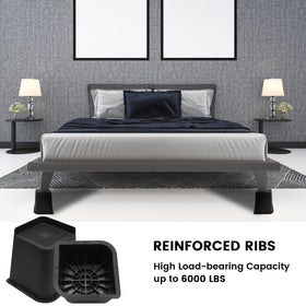 MYMULIKE bed risers feature L-shaped edges for easy placement.