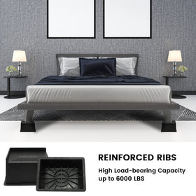 MYMULIKE bed risers oversized top area enhances stability for heavy furniture