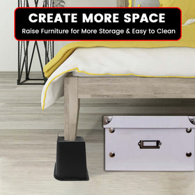MYMULIKE bed risers raise furniture by 6 inches for extra space.