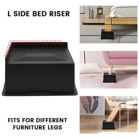 MYMULIKE bed risers with two-side raised edges for alignment with furniture legs