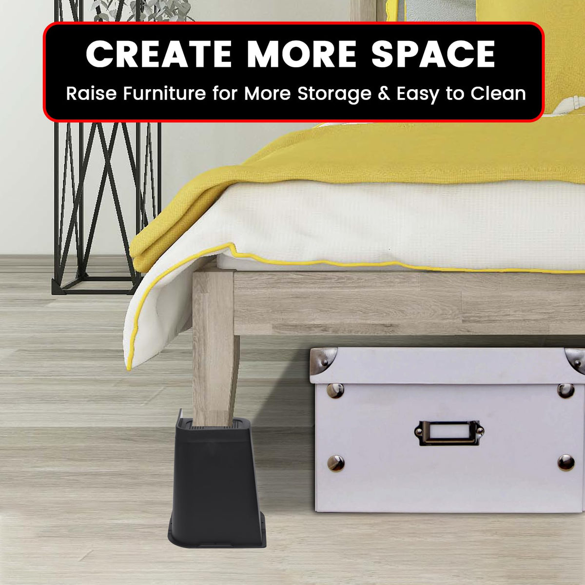 MYMULIKE rubber bottom protects flooring from scratches.