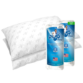 MyPillow Classic queen set front view demonstrates versatile comfort.