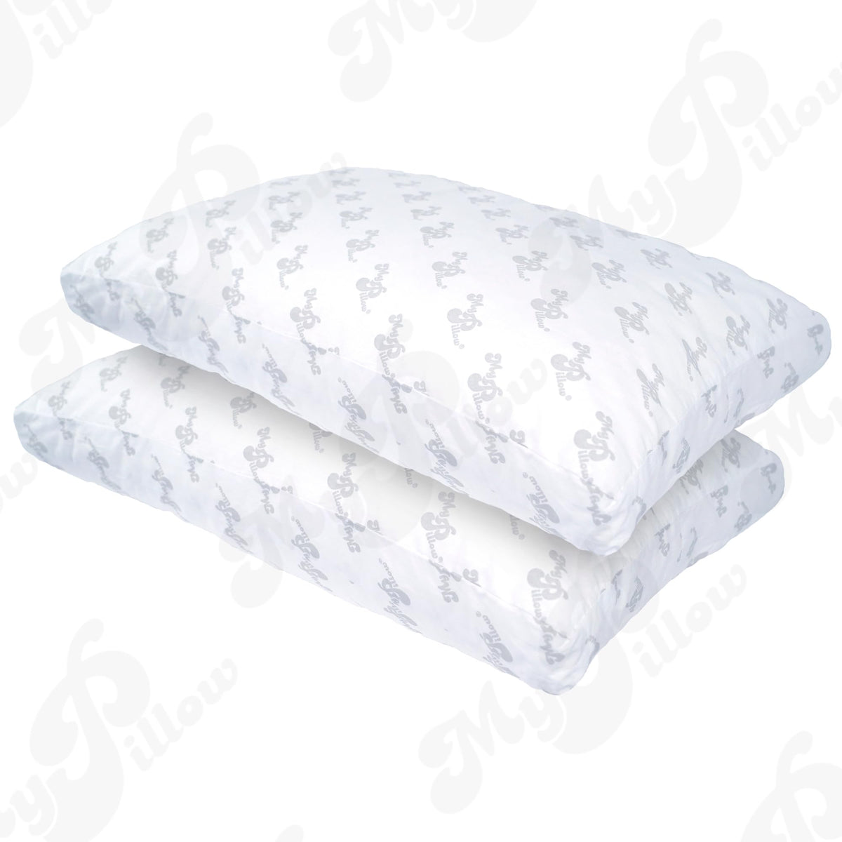 MyPillow Classic queen pillow side view highlights plush yet supportive profile.