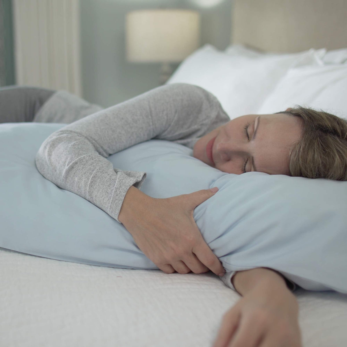 MyPillow cotton casing close-up shows breathable fabric