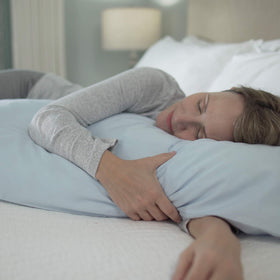 MyPillow cotton casing close-up shows breathable fabric