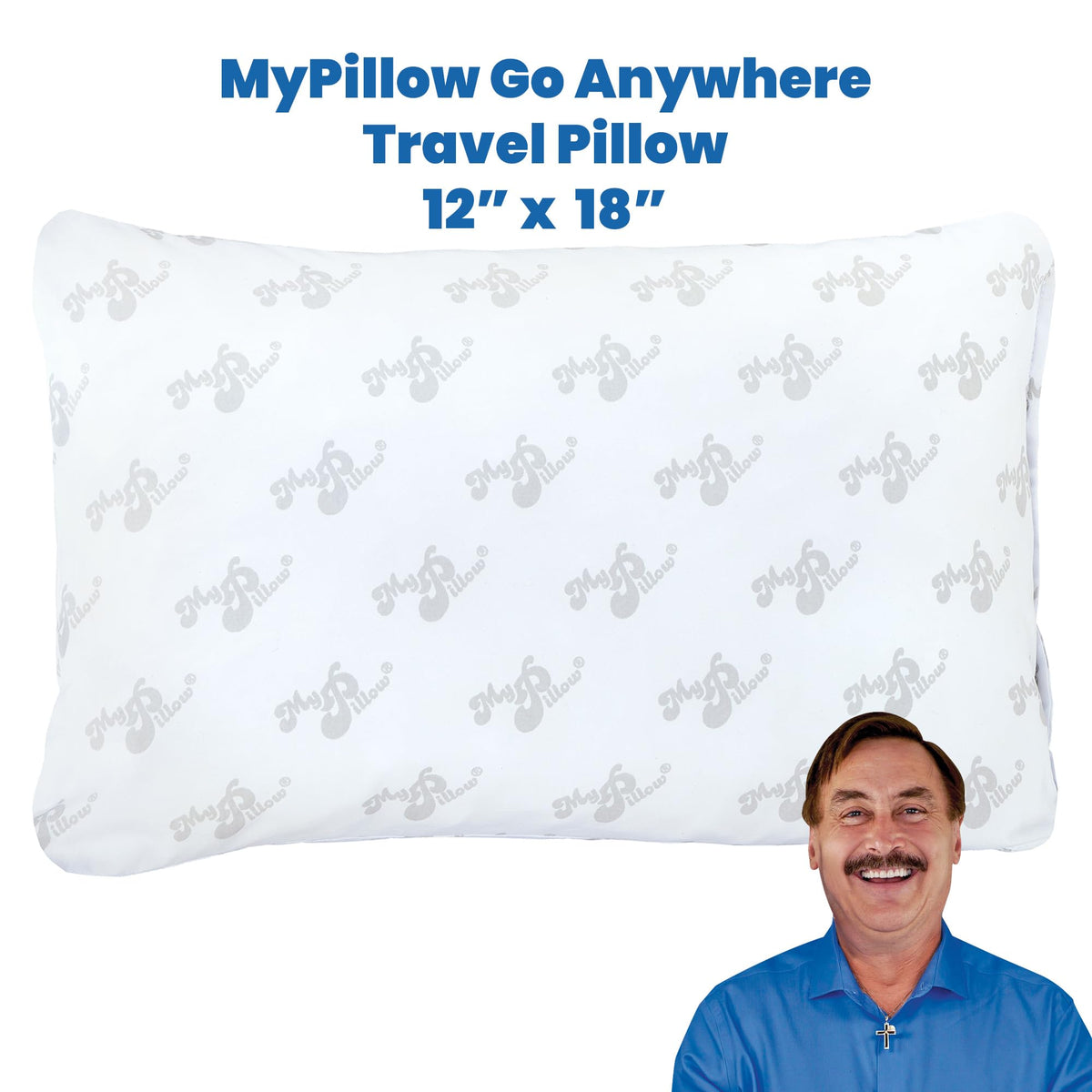 MyPillow Go Anywhere pillow rolled up for compact storage and travel readiness
