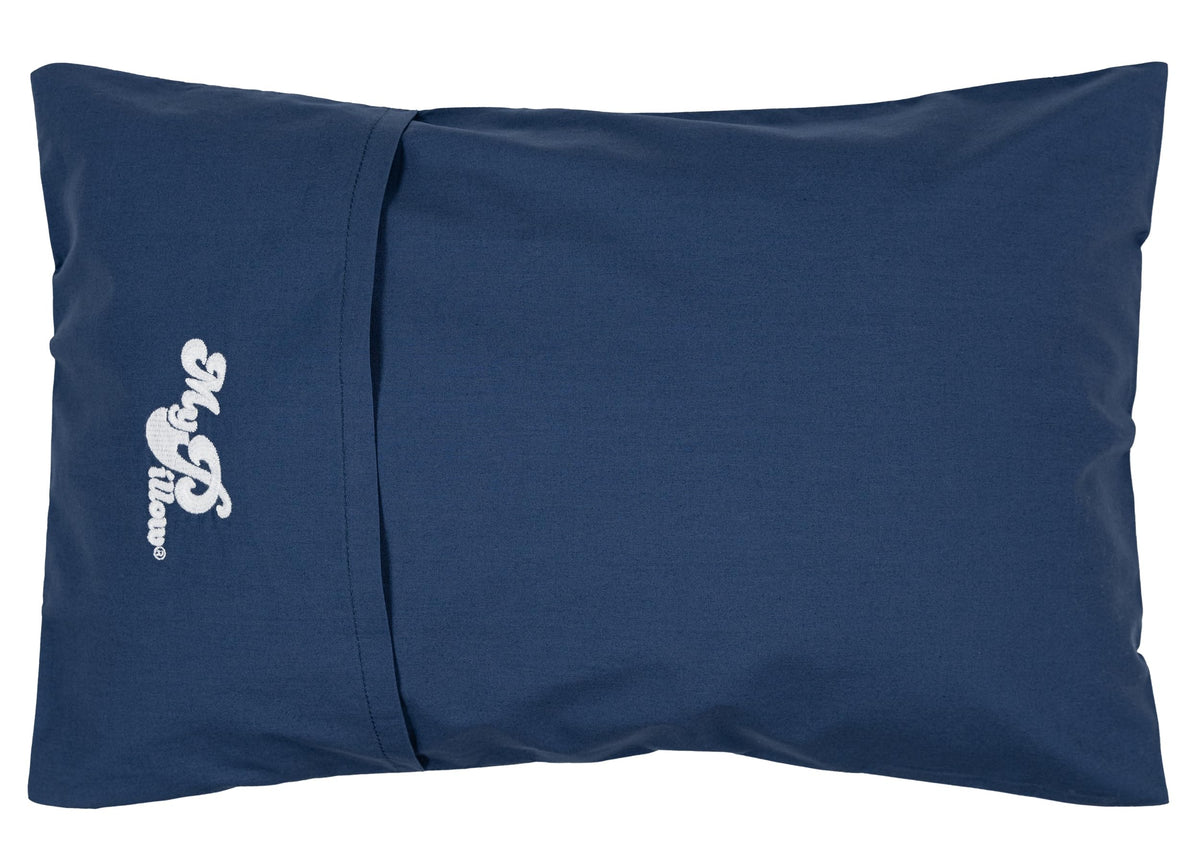 MyPillow travel pillow with built-in case for portable comfort.