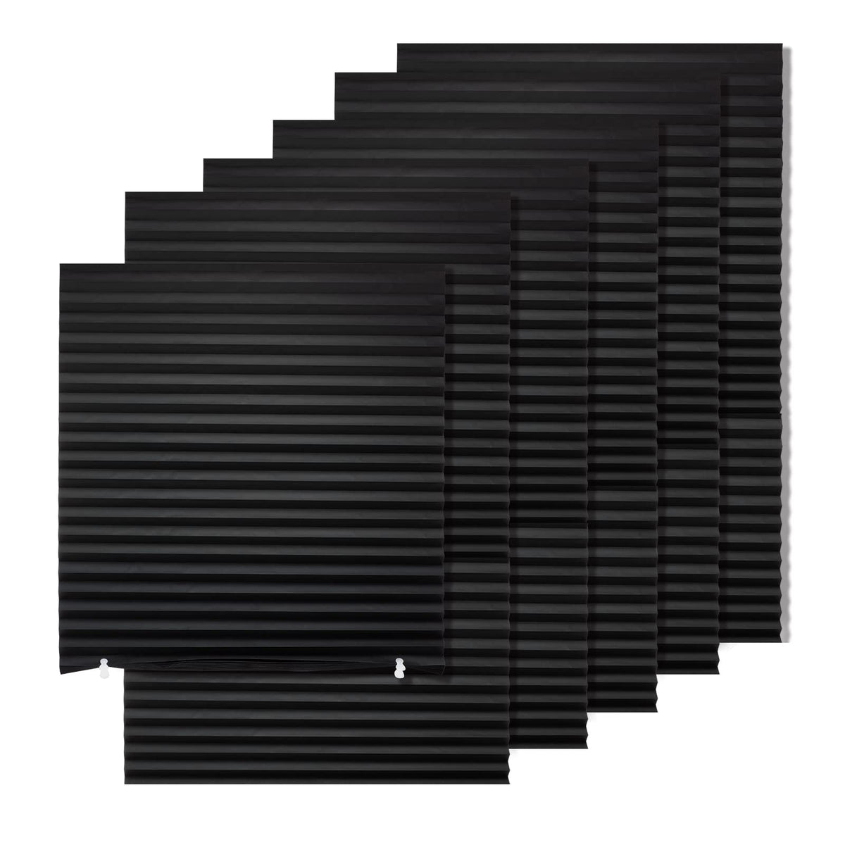 MYshade 6-pack blackout shades laid out for full window coverage and privacy