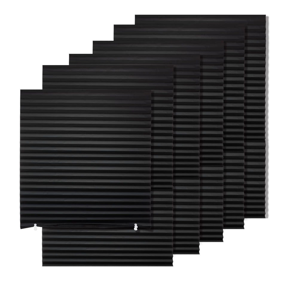 MYshade 6-pack blackout shades laid out for full window coverage and privacy