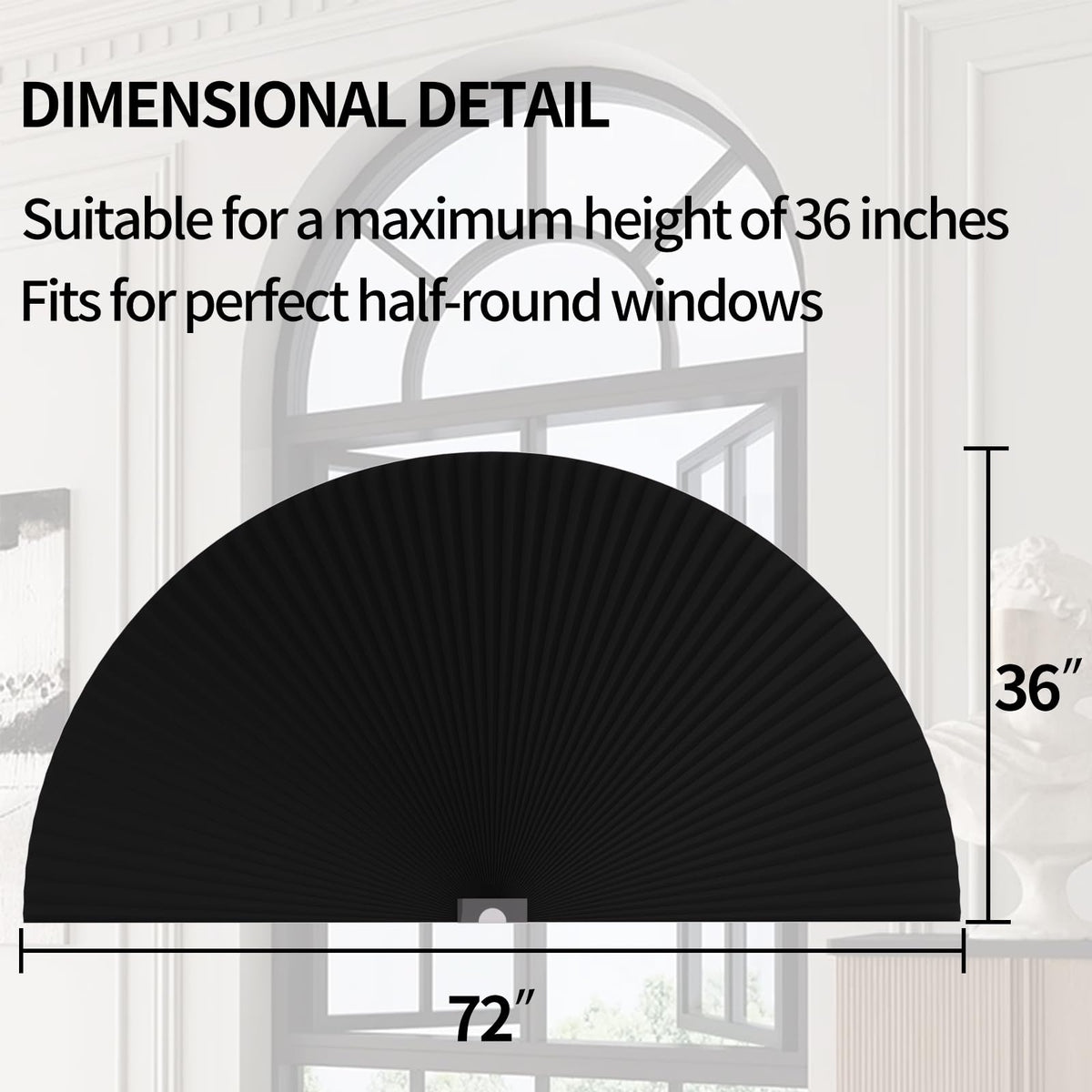 MYshade honeycomb arch shade improves insulation and reduces outside noise.