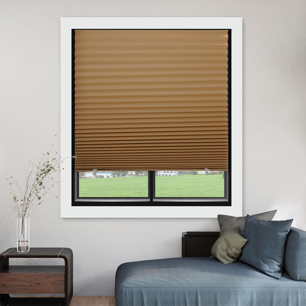 MYshade no-drill installation yields a clean, wall-safe setup.