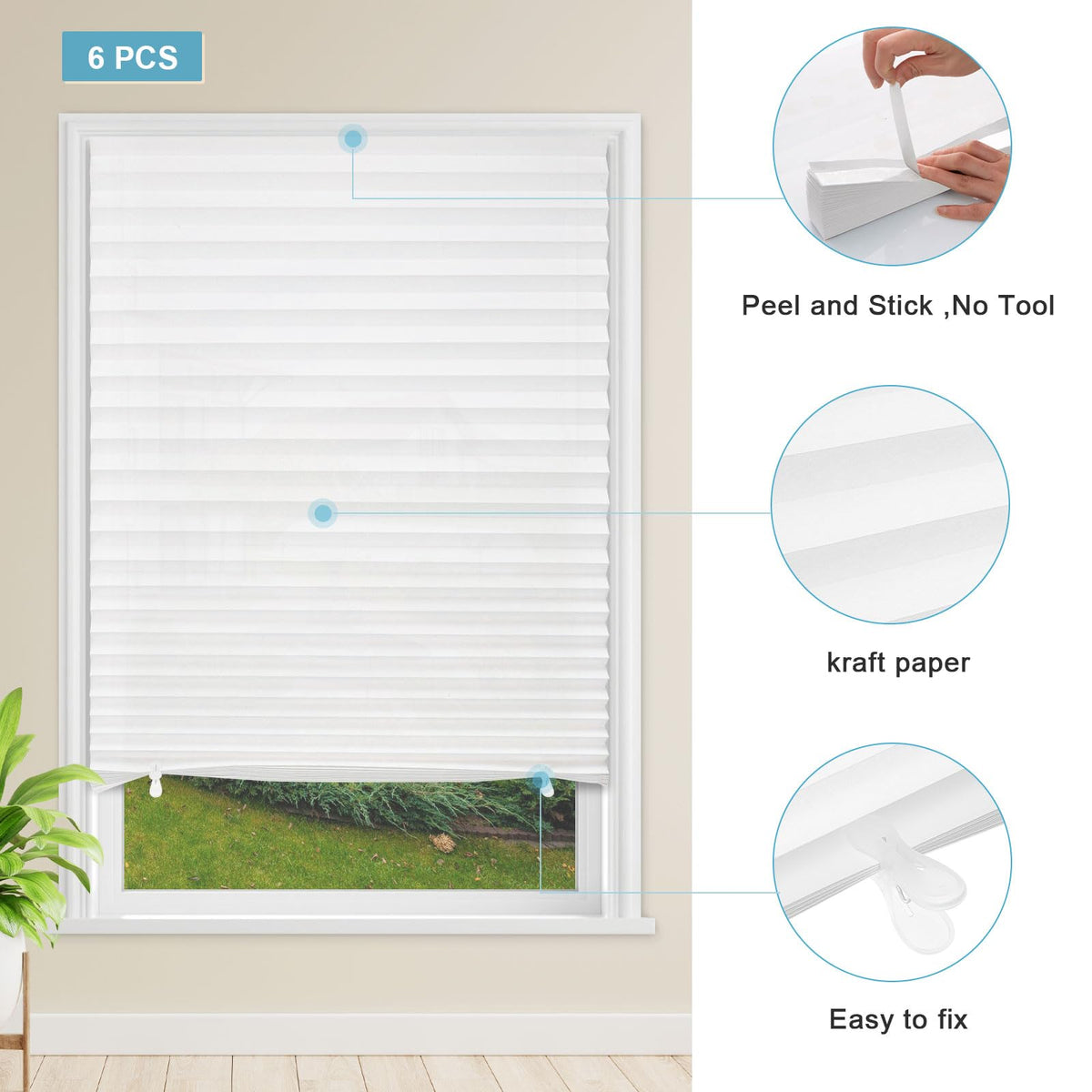 MYshade shades installed on a window for immediate light control.