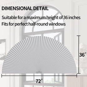 MYshade white arch shade fits 72x36 size and half-moon windows.