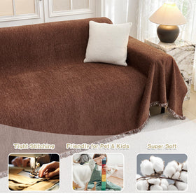 MYSKY HOME boho textured slipcover draped on a couch for easy refresh.