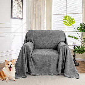 MYSKY HOME chair cover 71x91 in dark grey protects fabric from spills