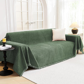 MYSKY HOME chenille couch cover close-up texture, soft and skin-friendly.