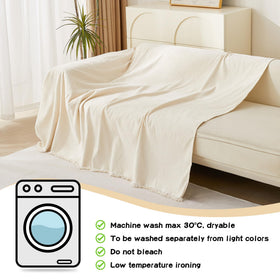 Machine-washable chenille cover from MYSKY HOME for simple post-use care.