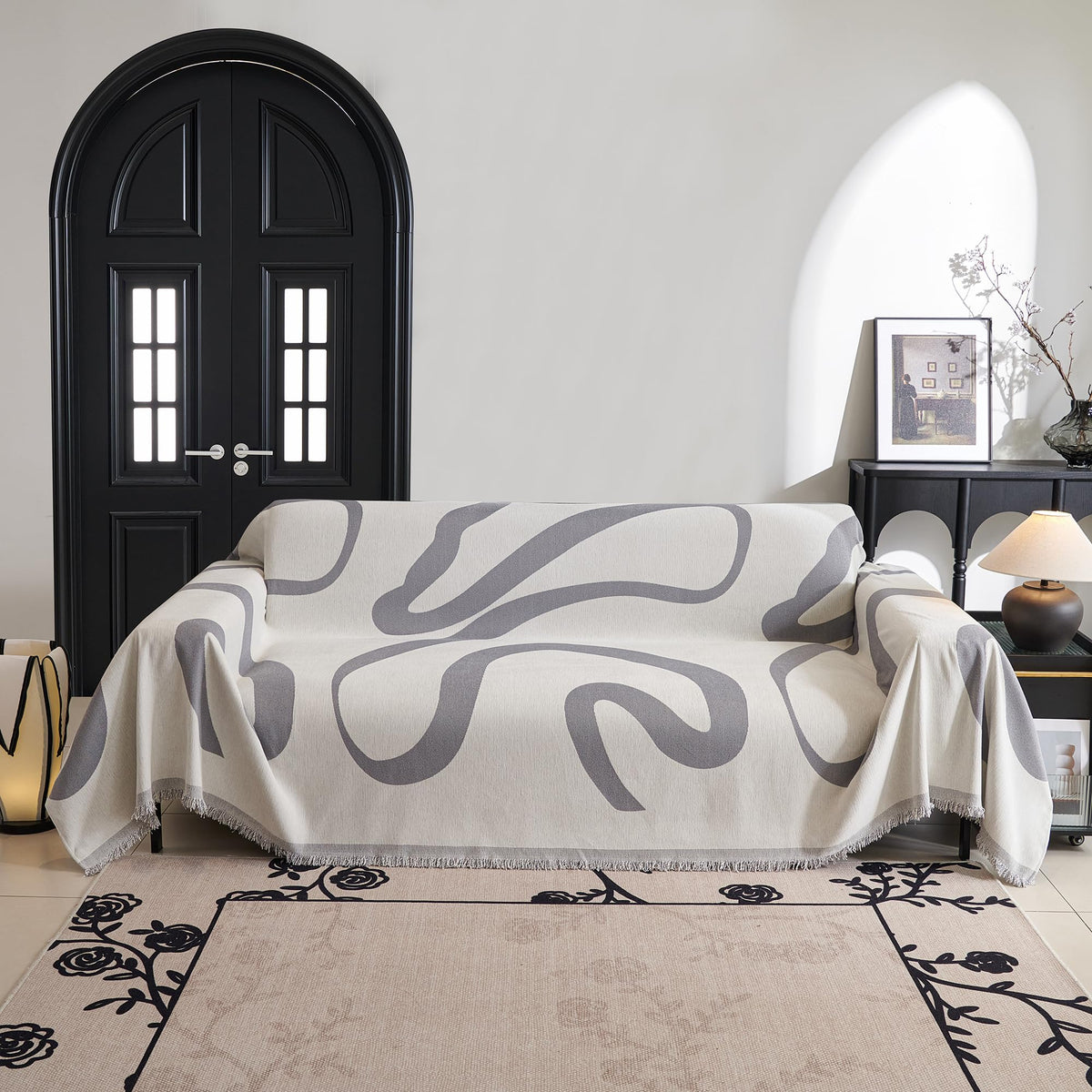 MYSKY HOME chenille fabric closeup shows soft, durable texture for busy homes