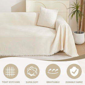 MYSKY HOME chenille sofa cover showcases soft texture and durable weave