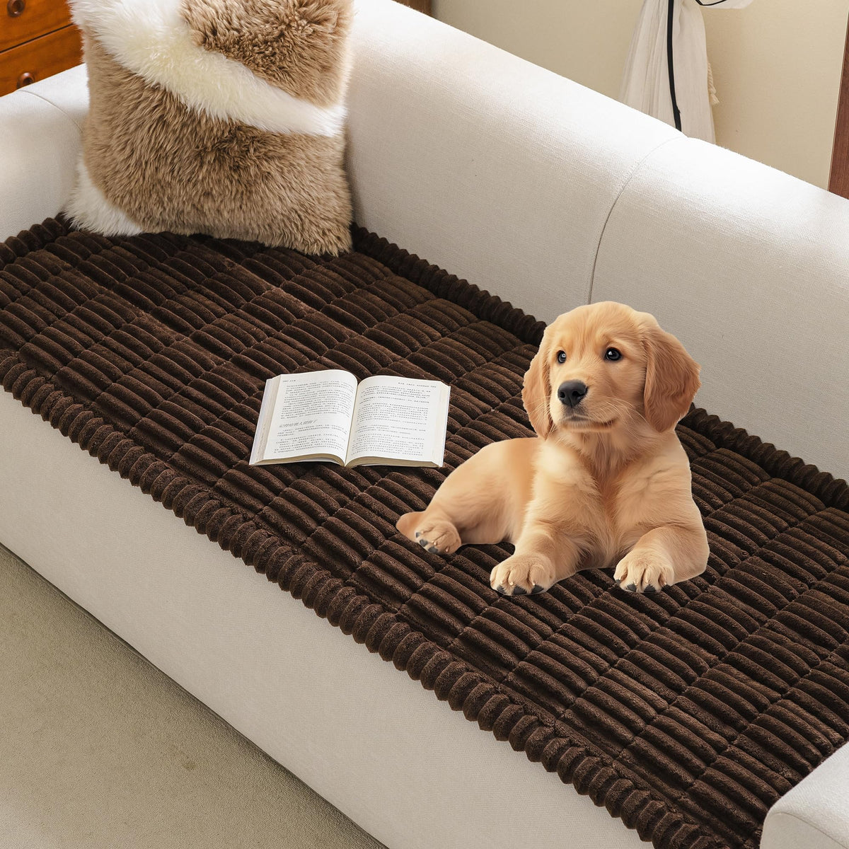 MYSKY HOME couch covers for two cushions protects sofa from spills and hair