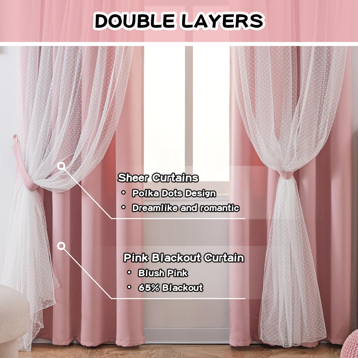 MYSKY HOME double-layer drapes with grommet top for a chic, modern look.