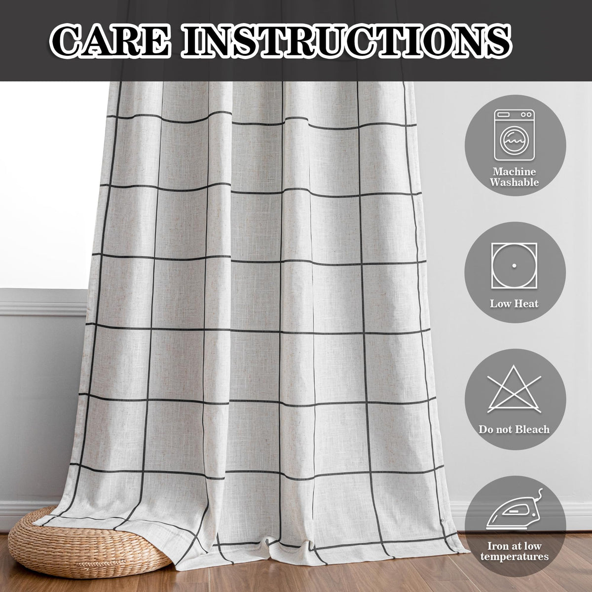 MYSKY HOME machine washable curtains for easy care.