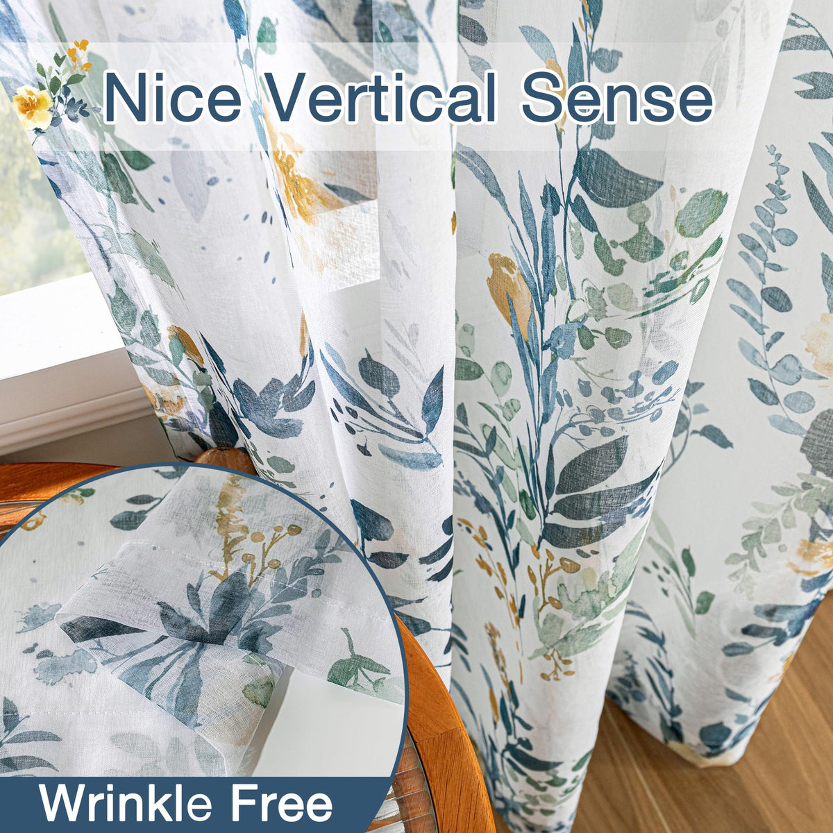 MYSKY HOME draped window setup creates airy, bright living spaces.