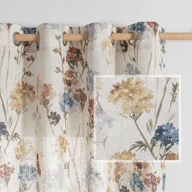 MYSKY HOME floral linen curtains in yellow brighten living spaces with airy texture