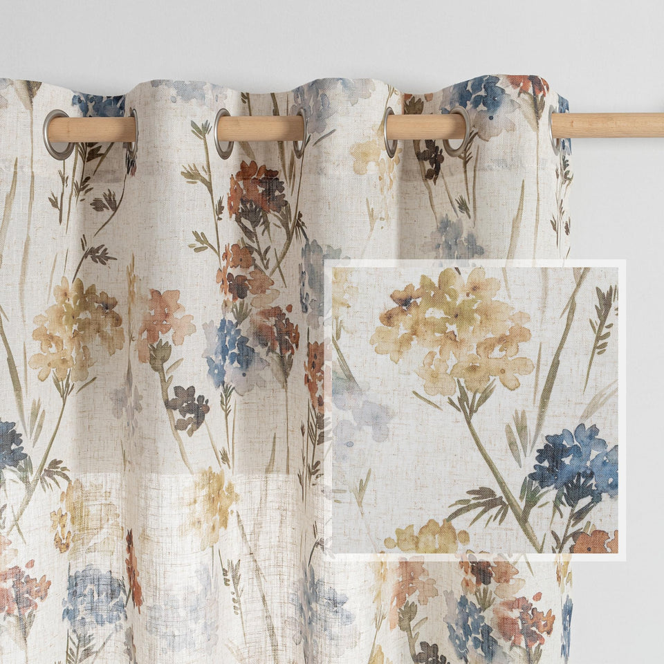 MYSKY HOME floral linen curtains in yellow brighten living spaces with airy texture