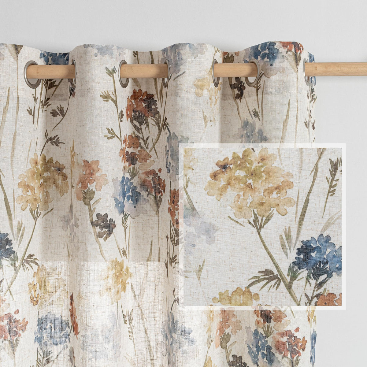 MYSKY HOME floral linen curtains in yellow brighten living spaces with airy texture
