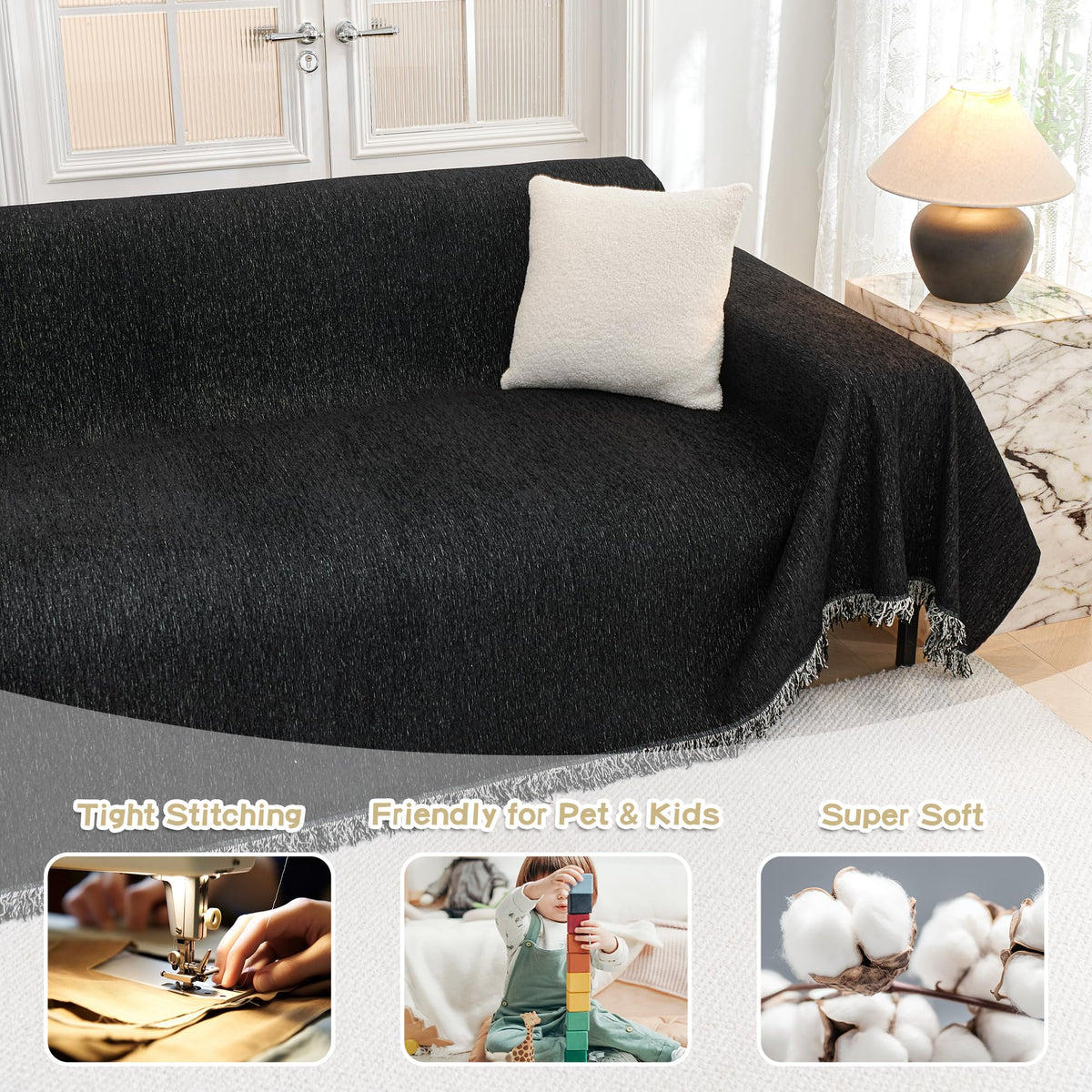MYSKY HOME L-shaped sectional cover offers sleek protection for corners and upholstery.