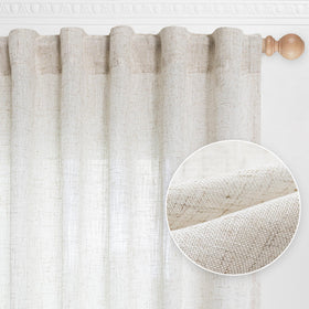 MYSKY HOME linen curtains close-up texture for elegant farmhouse look