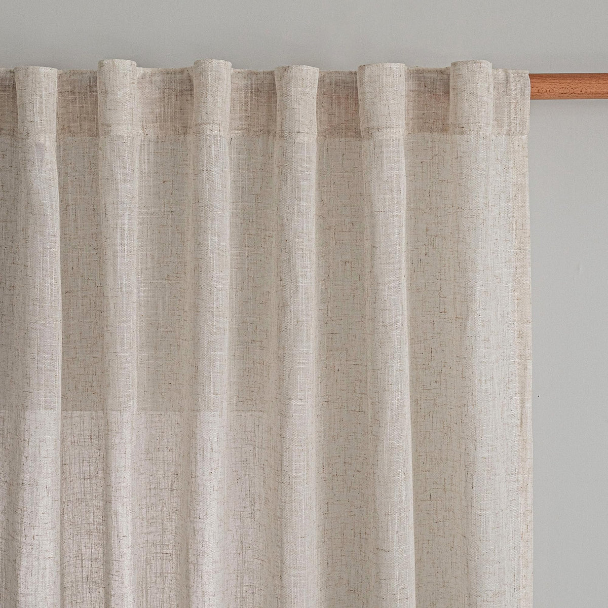 MYSKY HOME living room window setup with natural color curtains