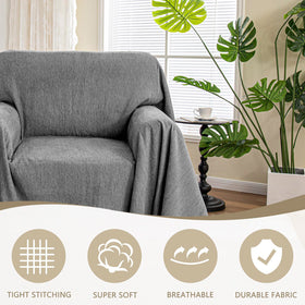 MYSKY HOME loveseat cover 71x102 in dark grey protects upholstery from pet hair
