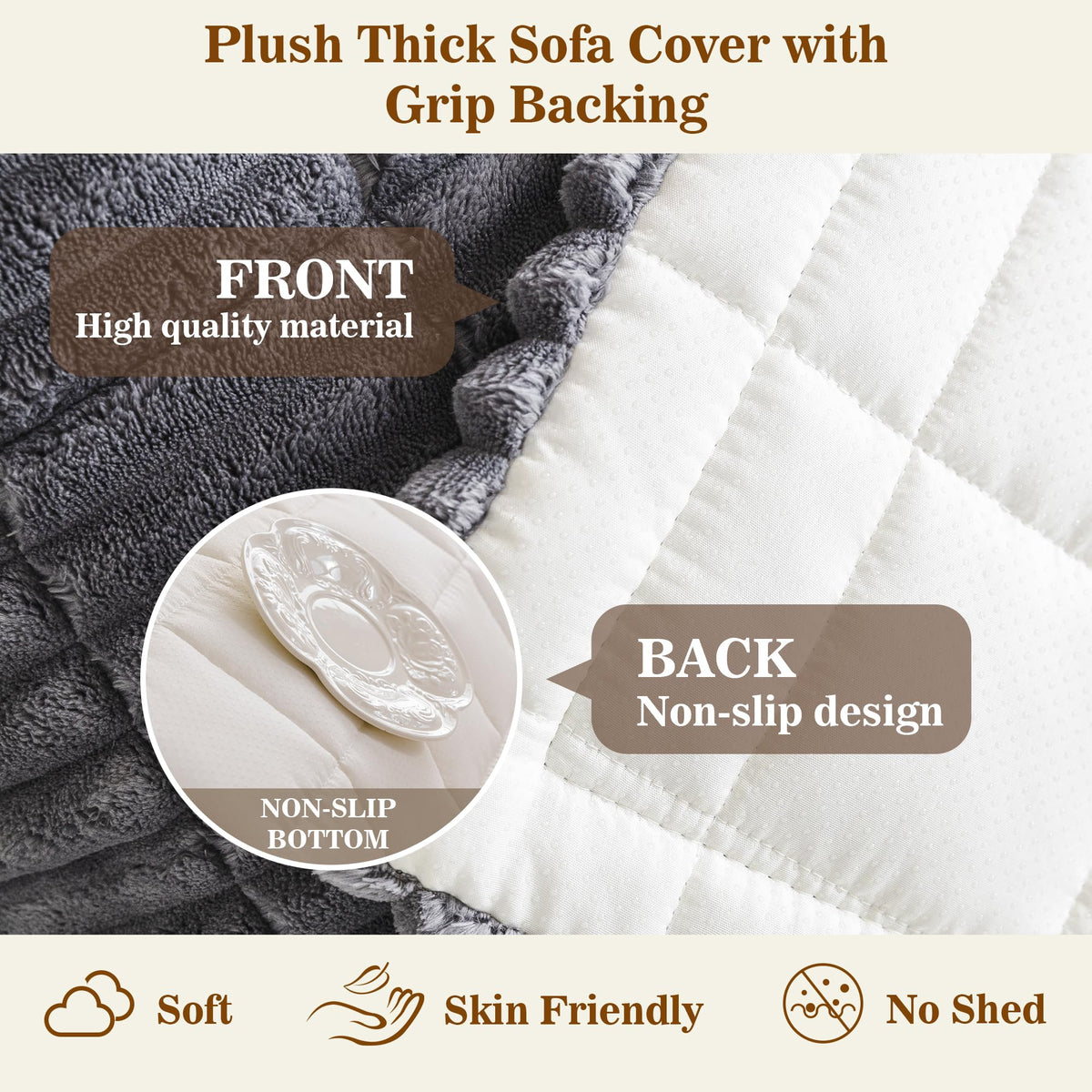 MYSKY HOME machine-washable sofa cover simplifies care with gentle cycle.