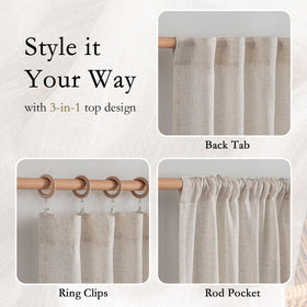 MYSKY HOME natural beige drapes add cozy farmhouse ambiance