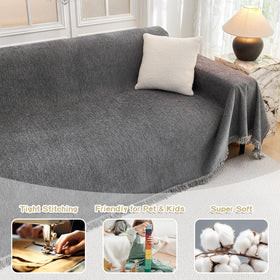MYSKY HOME non-slip sofa protector helps keep the cover in place on sofa surfaces.