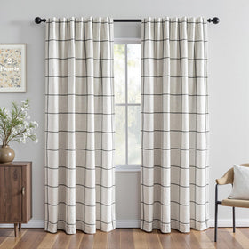 MYSKY HOME plaid blackout curtains with windowpane pattern for privacy and light control.