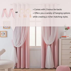 MYSKY HOME polka-dot sheer layer adds style and light diffusion.