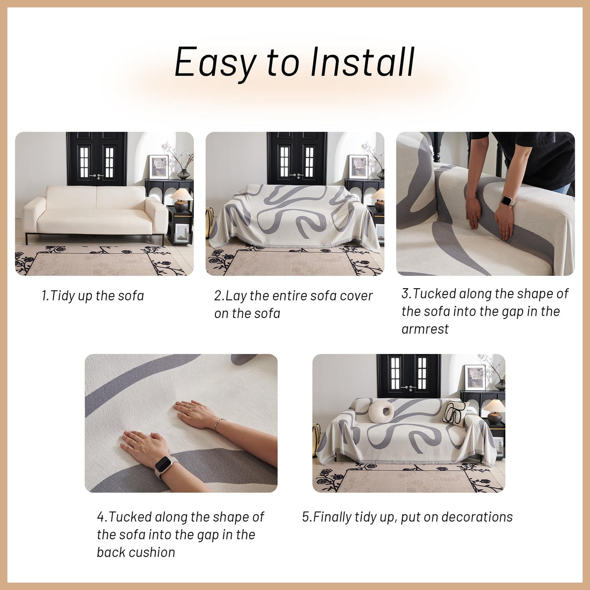 MYSKY HOME sectional fit example demonstrates versatile coverage for L-shaped couches
