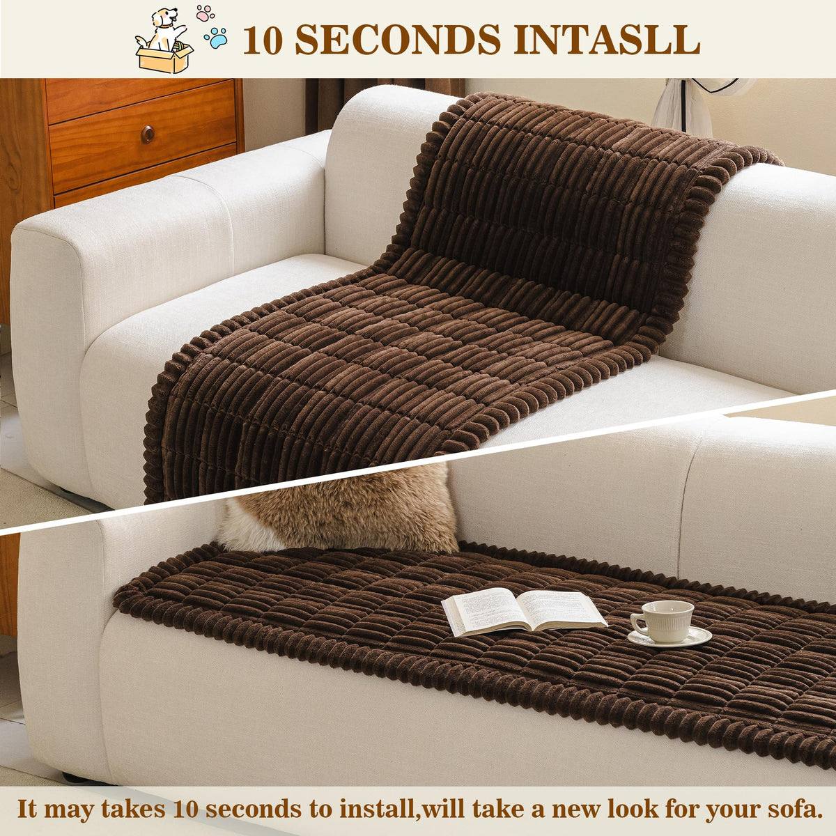 MYSKY HOME secure-fit on sofa prevents sliding during family use