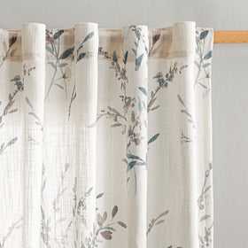 MYSKY HOME sheer curtains in navy blue add soft light filtering for living rooms.