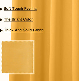 MYSKY HOME yellow blackout curtain 84-inch panel shown in full-length window view
