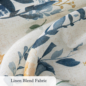 MYSKY HOME yellow and blue floral pattern drapes brighten windows.