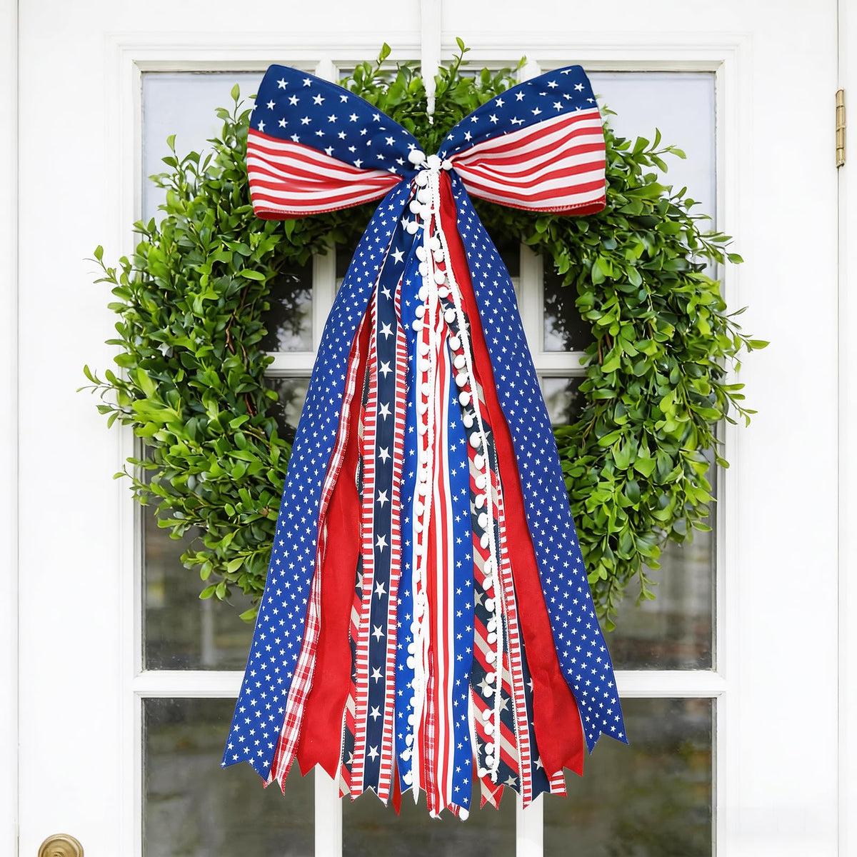 Mythcloud multi-layer streamer design adds movement to wreaths and door displays for outdoor celebrations.