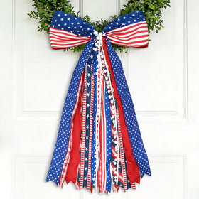 Mythcloud patriotic wreath sash bow front door enhances curb appeal and seasonal charm.