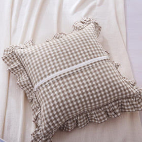Mywinlle farmhouse ruffle texture close-up enhances romantic living room vibes.