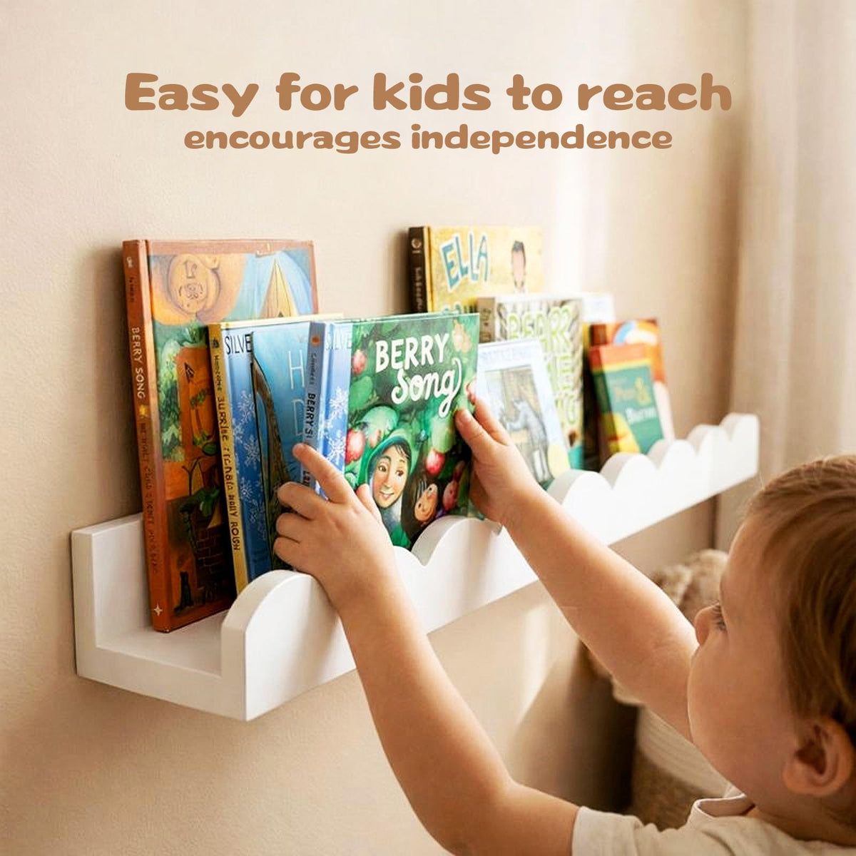 MZJZBN easy-install wall shelves ideal for nursery and bedroom display.