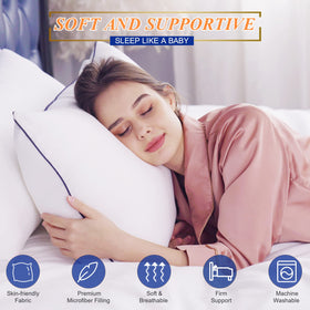 MZOIMZO pillow with down-alternative fill for plush support.